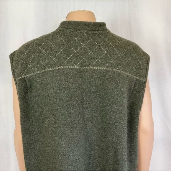 J L Powell The Spirting Life green wool blend sweater utility buttoned vest XXL - Picture 8 of 15